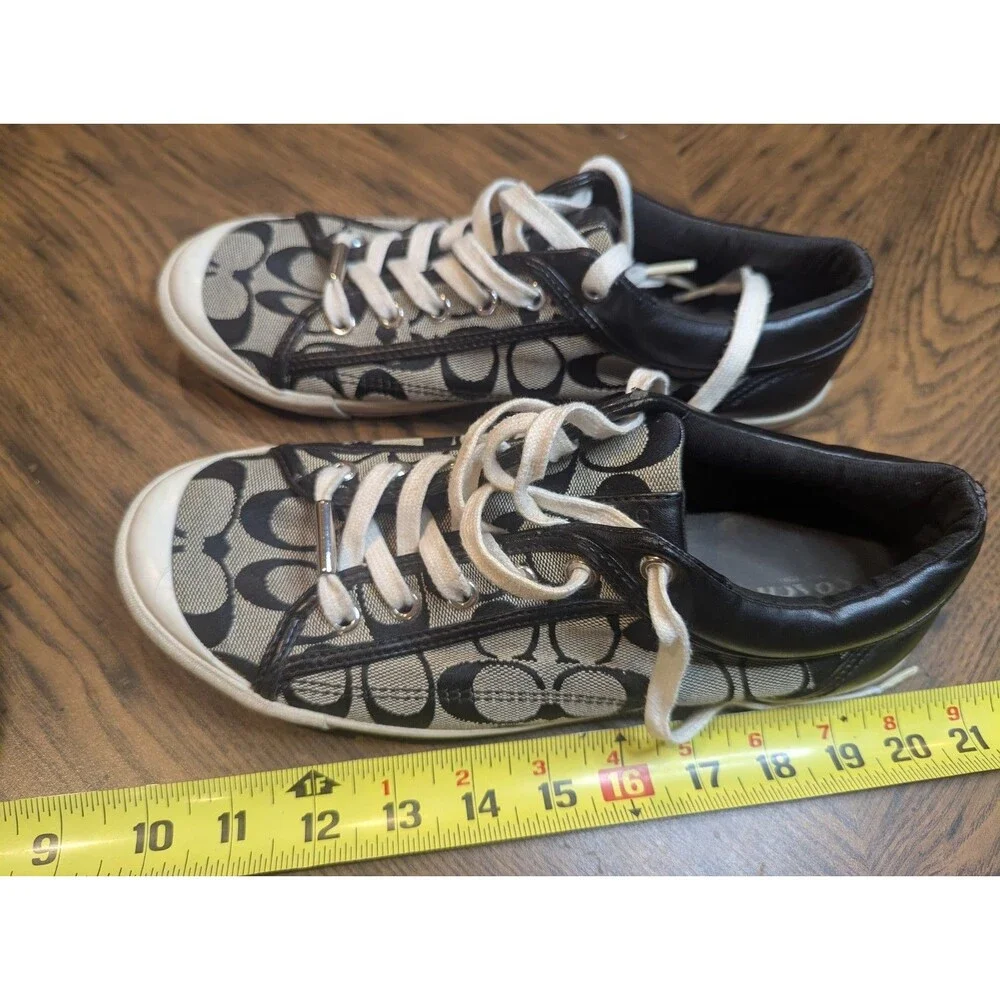Coach Francesca Womens Size 10B Shoes Black Gray Fashion Low Top Sneakers